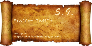 Stoffer Irén névjegykártya